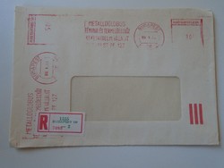 D193755 Régi ajánlott  levél 1989 Metalloglobus Budapest   gépi bélyegzés  -  Red meter EMA
