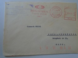 D193727 old letter envelope 1988 omker medical instruments. Budapest machine stamping red meter ema