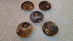 5 db.gyűjtői Schwarzenhammer porcelán mini tányér,poháralátét,dísztányér