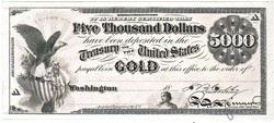 USA 5000 dollár 1863 REPLIKA
