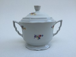Régi Zsolnay porcelán virágos vintage cukortartó 1 db