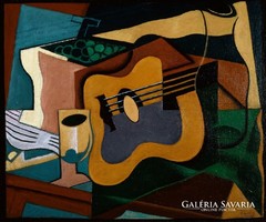 Juan Gris - Csendélet gitárral - reprint