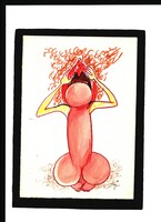 Erik Vogel /1907-1996/ cartoonist, costume designer, cheerful, erotic/shield drawing 7.