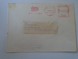 D193751 old letter 1977 ganz mávag budapest machine stamp - red meter ema