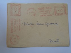 D193745 old registered letter envelope 1967 Budapest - dairy company - machine stamp red meter ema