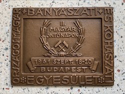 1961. Ombke II. Hungarian casting days copper plaque