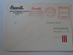 D193734 old letter envelope 1996 eternit -nyergesújfalu machine stamping red meter ema