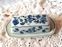 Csudaszép hagymamintás vajtartó, japán porcelán