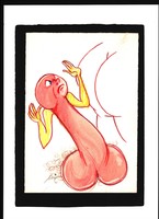Erik Vogel /1907-1996/ cartoonist, costume designer, cheerful, erotic/shield drawing 11.