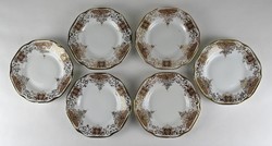 1L813 Jelzett aranyozott porcelán süteményes készlet 6 darab