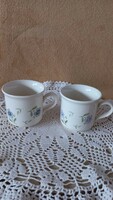 Retro angol Biltons és Steffordsire porcelán kávés poharak párban, magasság: 7,5 cm, átmérő: 8 cm.