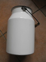 Zománc tejes kanna, fedél nélkül, használt - 3 literes, Bonyhád