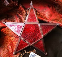 Star-shaped candle holder, large, can be hung