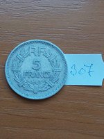 HUF 30 / piece French 5 francs franc 1947 alu. 307