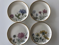 Antik bonbonos porcelán tányérkák vadvirág mintával, Krautheim Bavaria, Selb