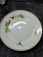 Zsolnay porcelain, hummingbird flat plate. Its size is 24 cm. In beautiful, beautiful condition. Indicated.