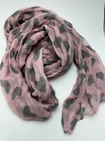 Wrinkled large pink heart scarf