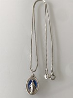 Silver necklace with madonna pendant, 47 cm long, 6.3 g