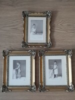 Wonderful antique blondel picture frames with openwork pattern from 1932 with marked children's photos