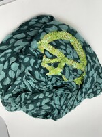 Large crumpled scarf - i love peace-