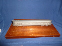 Old ganz metal train model table decoration on a wooden base