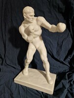 Herendi boxoló porcelán szobor