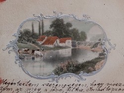Old embossed postcard 1901 postcard landscape