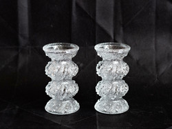 VÉGKIÁRUSÍTÁS Mid-century modern design üveg gyertyatartó szett - skandináv stílusú, retro