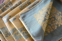 Old art deco damask napkin set towel 6 pcs double-sided 46 x 46