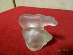 Üveg figura, jégtömbön álló jegesmedve. Jókai.