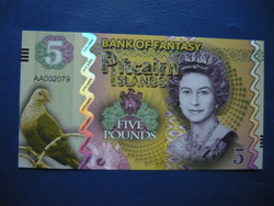 Pitcairn islands / pitcairn islands) 5 pounds / 5 pounds 2018! Wild pigeon! Rare fantasy paper money!