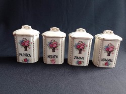 Antique faience pink spice holders