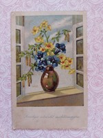 Old postcard floral postcard still life