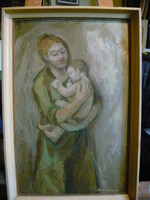 Mother with child oil painting