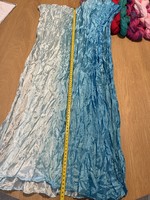 Sky blue, silk-effect, crumpled large elegant scarf