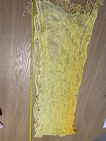 Crumpled gauze-like material, large yellow scarf