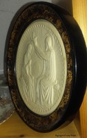 Coronation of Mary - antique favor object - vinyl embossed wall picture framed