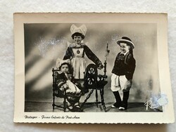 Old Brittany doll postcard in folk costume - postal clean -3.