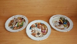 Beautiful Tunisian hand-painted porcelain plates with traditional crafts, 3 plates in one