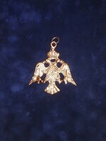 Rare! Gilded copper Orthodox, Byzantine eagle, church accessory