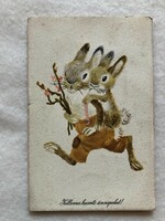 Régi Húsvéti képeslap, rajzos levelezőlap - Reich Károly rajz                           -3.
