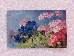 Old postcard with floral postcard