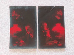 Régi képeslap 1913 piros fotó levelezőlap romantikus 2 db
