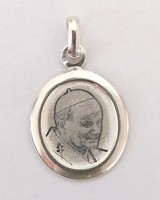 II. Pope János Pál silver pendant (m. 01.)