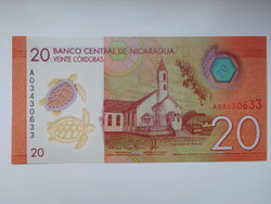 Nicaragua 20 cordoba 2015 UNC Polimer