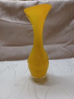 Yellow glass vase