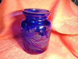 Gyönyörű vastag lila ólomkristály, csiszolt üveg váza