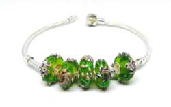 Murano lampwork glass bead charm, pandora bracelet, necklace