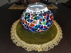 Glass bowl decorated by hand