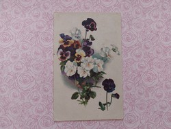Régi virágos képeslap 1920 levelezőlap árvácska